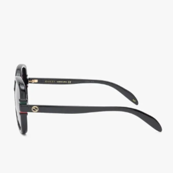 NEW GUCCI WOMEN'S SUNGLASSES GG1068SA 001 BLACK ROUND GUCCI EYEWEAR